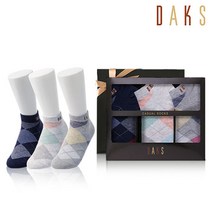 닥스양말 숙녀 면 스니커즈 링글아가일 선물세트 3족세트 23911