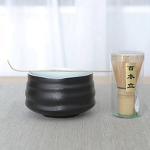 차시 말차다구 세트 격불 말차 차선 말차솔 주문 차 도구 백권 백 이십 책 일본식 송나라 스틱 대나무 제품 일치 브러쉬, 매트 블랙 세라믹 3종 세트