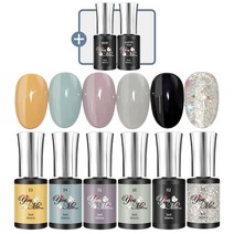 유미 2023 SS 젤네일 세트- 컬러젤 5종 + 문리버 글리터 젤 1종 + 탑젤 베이스젤 사은품 2종 증정 셀프 젤네일 세트, 5번SET+77글리터+베이스+슈퍼탑