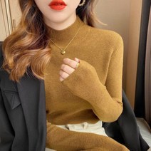 일월전빵 가을겨울 반목 폴라 터틀넥 긴팔 티셔츠 B-C011
