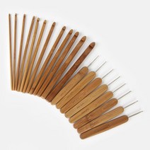 JSTrading 대나무 코바늘 세트 (20종) 모사용 레이스용 나무 코 뜨개 바늘 뜨개질