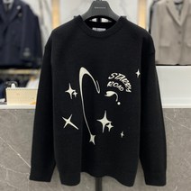 리버클래시 22F/W 블랙 레터링 자수 세미오버핏 니트 (LIW51927)