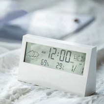 웰닷 디지털 투명 LCD 알람 시계 온습도계 온도 습도, 상세페이지 참조