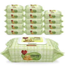 아망아망 프리미엄 도톰하고 부드러운 물티슈 72매, 15팩