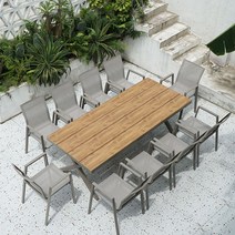 야외 가든 카페 6인용 테이블 의자 세트