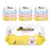 홈인더스트리 도그앤캣 고급 반려동물 물티슈 100매 x 10팩 / 동물용의약외품 제조 허가된 제품