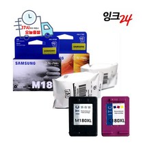 INK-M180 C180 정품 벌크 재포장 재생 잉크 SL-J1660 J1770FW J1663 J1665, 3배대용량 슈퍼재생잉크, 칼라(INK-C180)