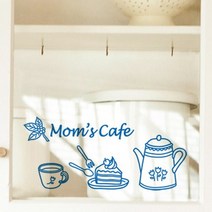 바보사랑 맘스카페1 주방스티커.칼라소디자인, 색상 :  화이트 사이즈 : B