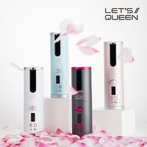 레츠퀸 S100 무선 봉고데기 헤어스타일러 고데기 롤고데기 정품 AS1년, 핑크