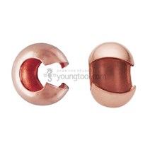 14K 핑크 골드필드 클림프 커버 장식 3.2 mm 10개입, 단품