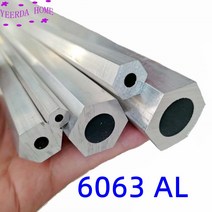 알루미늄파이프 원형 사각 튜브 합금 파이프 S8 ~ 30mm 육각 알루미늄 튜브 중공 6063 AL 막대 DIY 모델 재, 06 S 30 x D 22 mm_01 24cm 1Pcs