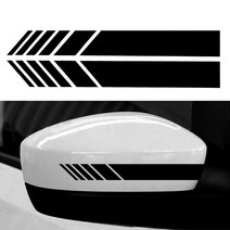백미러 경주용차 튜닝 끈모양 레이싱 스티커 차량데칼, 1개, 블랙
