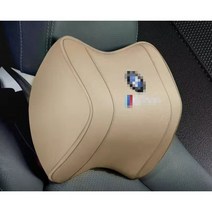 명카 BMW 등쿠션 목쿠션 허리쿠션 목베개 자동차 쿠션 악세사리, 아이보리