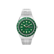 타이멕스 남성용 Q 다이버에서 영감을 받은 38mm 시계 스테인리스 스틸/그린 타임피스 활성화...