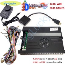 옛날오락기 비디오게임 고전 가정용 게임기 판도라 박스 3d Saga EX 10000 in 1 게임 내장 128g wifi 저장, 한개옵션1, 07 4.8mm cable AU plug