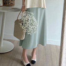 [마이더스비] 플리 플레어 롱 스커트 [밴딩]