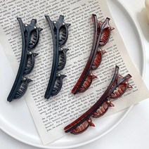 볼륨 헤어 2단 집게핀 앞 옆 머리 꼬임 클립 블랙