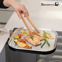 실버스타 사각 인덕션용 통5중 스텐 캠핑 국산 브런치 친환경 스테이크 스탠팬 후라이팬 스퀘어팬 팬 29cm