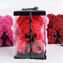 장미 곰돌이꽃 여친 남친 생일 프로포즈 졸업 꽃다발 선물, 레드
