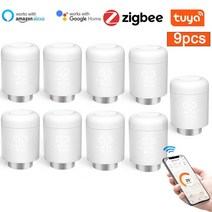 Tuya Zigbee 온도 조절 라디에이터 밸브 지능형 무선 휴대폰 앱 제어 알렉사 구글 홈과 호환 가능, 09 9pcs Thermostat