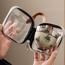 둥근 호랑이 개완 1인 2인 다도 세트, 1인 세트, 1개