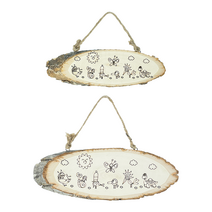 리브로스 DIY 캐릭터 나무 알림판 원목/문패걸이/만들기/타원형, 대, 동물 나들이1