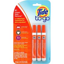 [미국직배송]타이드 휴대용 얼룩 제거 펜 (1개 3개 옵션) Tide To Go Stain Remover Pen, 30ml, 1개
