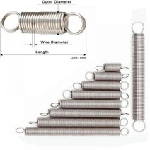 304 스테인레스 스틸 원통형 헬리컬 풀백 연장 장력 코일 스프링 와이어 직경 0.3mm 0.5mm 0.6mm 10 개, 08 45mm, 02 0.5mm, 04 6mm