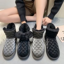 슈즈몽몽 겨울 여성 털 부츠 신발 패딩 퀼팅 앵클 어그부츠