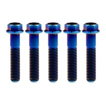 육각나사 육각머리볼트 세트 Xingxi 5pcs 티타늄 플랜지 육각 작은 헤드 볼트 M8X15 20 25 30 35 40 45 50 55 60 65mm 나사, [04] Blue, [01] M8, [01] 15mm
