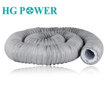 소형시로코팬 배풍기 공업용 산업용 환풍기 인라인 덕트 팬 소음기 배기 환기 콘센트 용 유연한 알루미늄 섬유 유리 덕트 호스 절연 머플러 파이프, 100mm(4인치) 2.5m