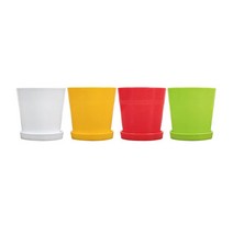 cocooning 아파트 실내 감성 분재 분갈이 모종 포트 타원화분 4size, 옐로우