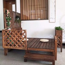 야외 테라스 평상마루 조립식 원목 정자 방부목, 100너비 100높이 54 cm 플랫폼1㎡
