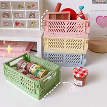 톡톡창고 접이식 데스크 폴딩 박스 소품 정리함 수납 펜트리, 핑크-대