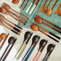 옻칠 우드 원목 수저세트 나무 숟가락 젓가락, 5-13. 고급 숟가락만(곡선스타일)