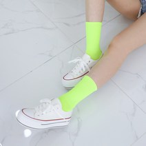 개미양말 네온 형광 컬러 롱 골지삭스 5color