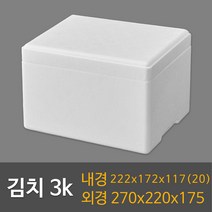 택배용 식품용 스티로폼박스 묶음판매, 김치3k(24ea), 1개