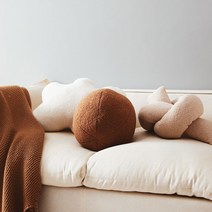 모던 유니크 인테리어 오브제 쿠션, 베이지 꽈배기