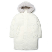 아이더 아이더(EIDER) 이월상품 여성 오버핏 구스다운 생활방수 방풍 씬다운 충전재 후드일체형 폭스퍼 무릎기장 지퍼가림막자석 경량소재 등산 캐쥬얼 스포츠 구스 롱다운 DWW21584 GRAMDOWN (그램다운) 롱 자켓 OM