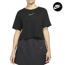 나이키 우먼스 더블스우시 크롭티 여성 여자 반팔티셔츠 DO2558-011