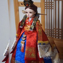인형 한복 원삼 1벌 세트 msd sd 60cm 도리스돌 구체관절인형 완제품, msd~45도리스돌, 홍원삼