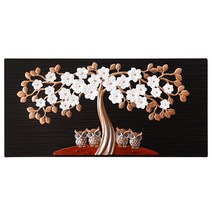 [미트라샵] 매화 부엉이 부조액자 40x80, 단품