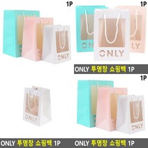 투명창 윈도우 꽃다발 화분 쇼빙팩 선물 답례품 쇼핑백 투명백 소 - 화이트 꽃다발케이스 꽃집, 대 - 민트
