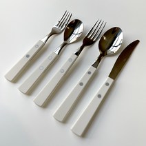 빈티지 화이트 커트러리 디너 디저트 스푼 포크 나이프 스프레드 버터 잼 나이프 양식기 5종 택1, 디너 포크