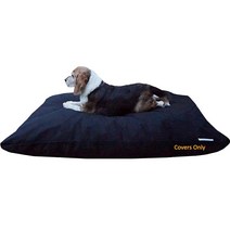Dogbed4less Do It Yourself DIY 애완동물 침대 베개 이불 스웨이드 커버 + 개/고양이를 위한 방수 내부 케이스 대형 121.9 x 73.7cm(48 29인치, Canvas in Black