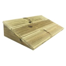 휠체어 경사로 장애인 안전문턱 HC02, 방부목, 3단 77cm