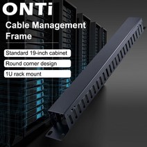 onti 1u2u 케이블 관리 수평 마운트 19인치 서버 랙 1224 슬롯 금속 핑거 덕트 와이어 오거나이저(커버 포함), 24슬롯 플라스틱