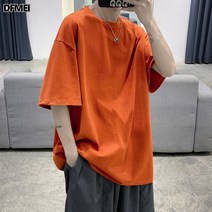DFMEI.반팔티셔츠 루즈핏 솔리드 라운드넥 레깅스 ins 캐주얼 빅사이즈 반팔티셔츠