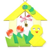 [종이종이]종이접기패키지 봄 동물 벽 방문걸이장식 병아리 만들기재료 세트, 1인용