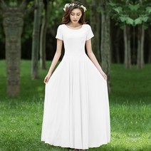 여름 비치 보헤미안 원피스 샤인레이화 라운드 반팔 쉬폰 롱 -99506